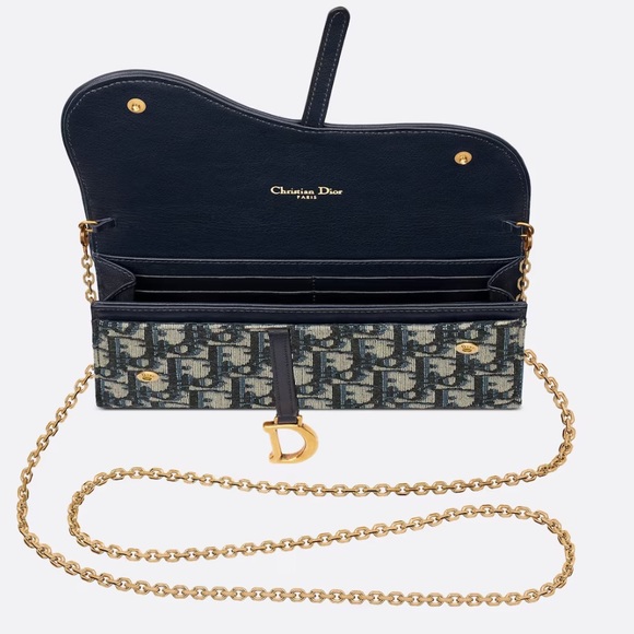 Dior long saddle wallet with chain - Picture 3 of 5